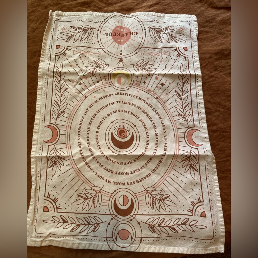 Anthropologie gratitude dish towel